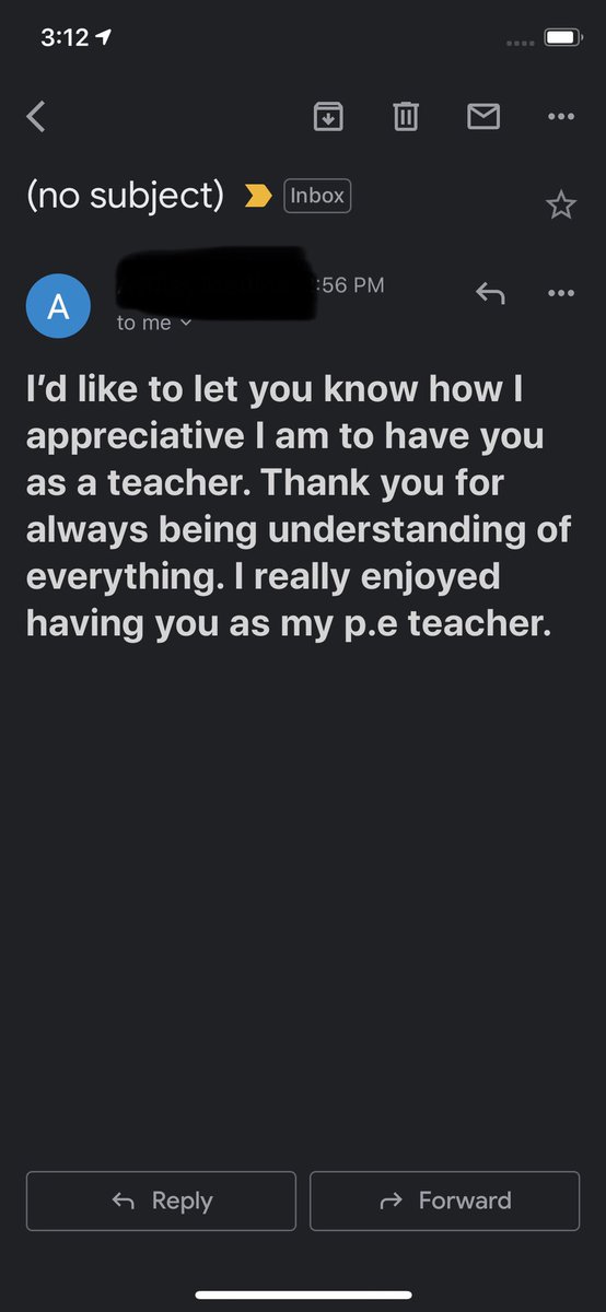 WMS PE (@wmsfit4physed) on Twitter photo A student that had a rough time in MS sent this to me today. I was thinking of retiring 20 years early but I think I’ll stick it out 😜#COVIDcantwin #justaPEteacher #itonlytakesone #itsthelittlethings <a href="/gwhiteIMS/">Greg White</a> <a href="/DrCarlosLHCSD/">Dr. Carlos</a> @DrC_LaHabra <a href="/WMSPatriots/">Washington MS</a> A student that had a rough time in MS sent this to me today. I was thinking of retiring 20 years early but I think I’ll stick it out 😜#COVIDcantwin #justaPEteacher #itonlytakesone #itsthelittlethings <a href="/gwhiteIMS/">Greg White</a> <a href="/DrCarlosLHCSD/">Dr. Carlos</a> @DrC_LaHabra <a href="/WMSPatriots/">Washington MS</a>
