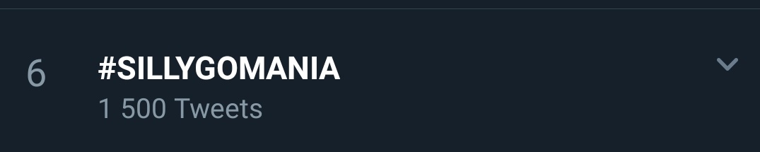 De la 8e à la 6e place en quelques secondes !!!! 
On continue jusqu'à la première place en France 
#SILLYGOMANIA <a href="/L0oiic/">Loïc Nottet</a>