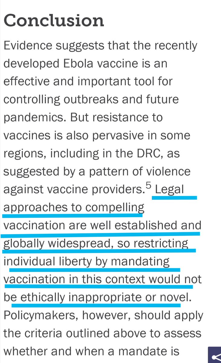 Why do you deem that it would not be 'ethically inappropriate'to mandate vaccination in the DRC which has already been the subject of unethical medical experimentation and coercion for decades?