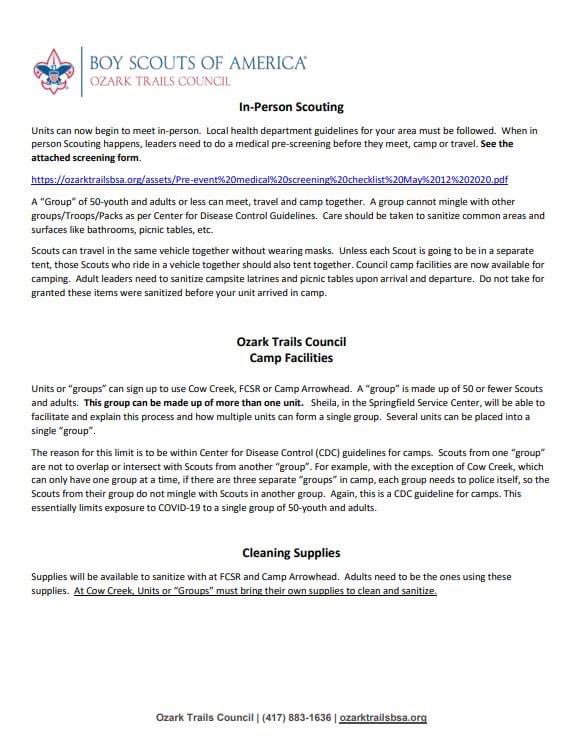 Please read the attached updated regarding In-Person activities and Camp Facility use.

ozarktrailsbsa.org/assets/May29_U…