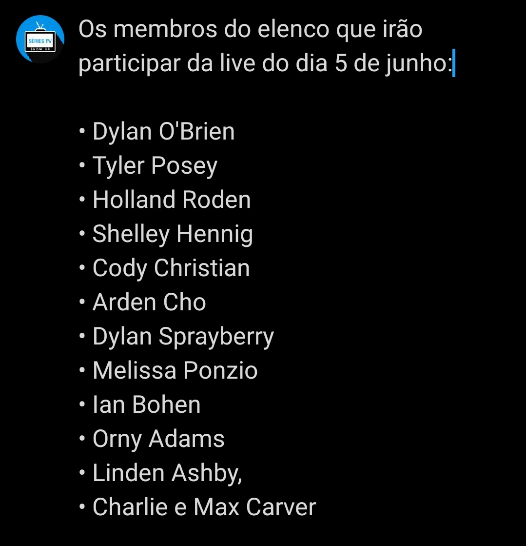 SeriesTWBZ's tweet photo. Acabou a live da WizardWorld!

O elenco de Teen Wolf irá se reunir novamente na live de aniversário da série no dia 5 de junho. https://t.co/po0wHa4awy