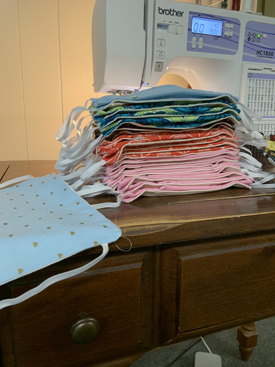 slothtier's tweet image. shipped out more masks to @MaskMatch today! found some more cotton in my endless fabric stash so looking forward to donating more!