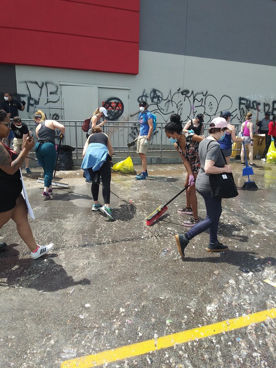 Community coming together to clean up in South Minneapolis. Of course the media won’t show you this part though.