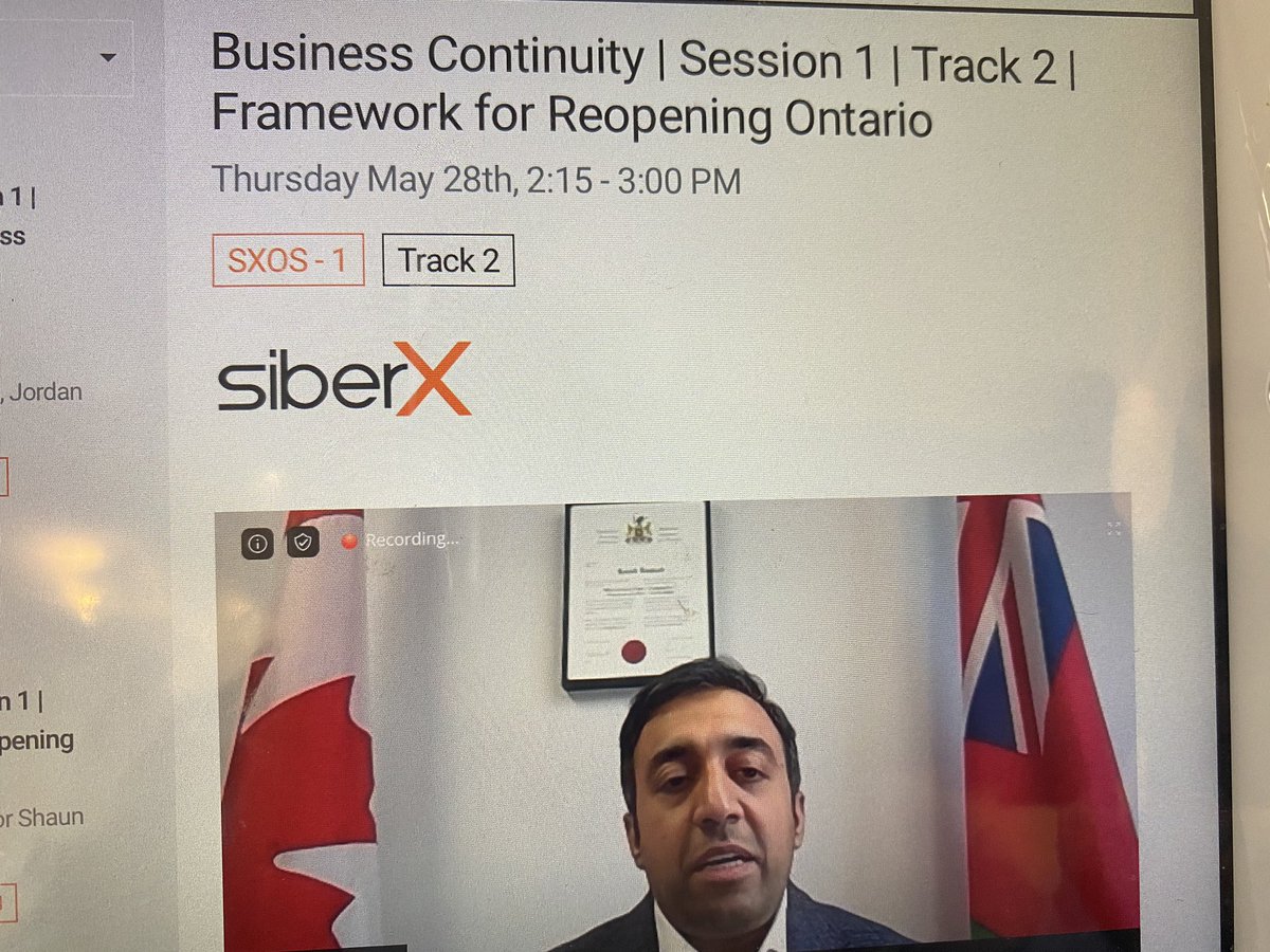 farooqwahab's tweet image. MPP @krasheedmpp and finance minister @RodPhillips01 talking about the framework for re opening #Ontario at the #siberXchange @siberxorg