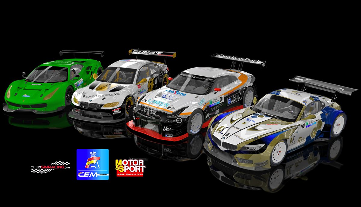 Motor y Sport Real Simulation (@motorreal) on Twitter photo 4 son los GT que no son Porsche presentes en la carrera de este fin de semana en Guía e Isora Virtual. Jesús González con Ferrari 488 GT3, Víctor Bravo con BMW M3 GT2, Ignacio Cabezas con el Nissan GTR GT3 y David Honrubia con el BMW Z4 GT3. Suerte a los cuatro. <a href="/CeMvirtual/">CEMvirtual</a> 4 son los GT que no son Porsche presentes en la carrera de este fin de semana en Guía e Isora Virtual. Jesús González con Ferrari 488 GT3, Víctor Bravo con BMW M3 GT2, Ignacio Cabezas con el Nissan GTR GT3 y David Honrubia con el BMW Z4 GT3. Suerte a los cuatro. <a href="/CeMvirtual/">CEMvirtual</a>