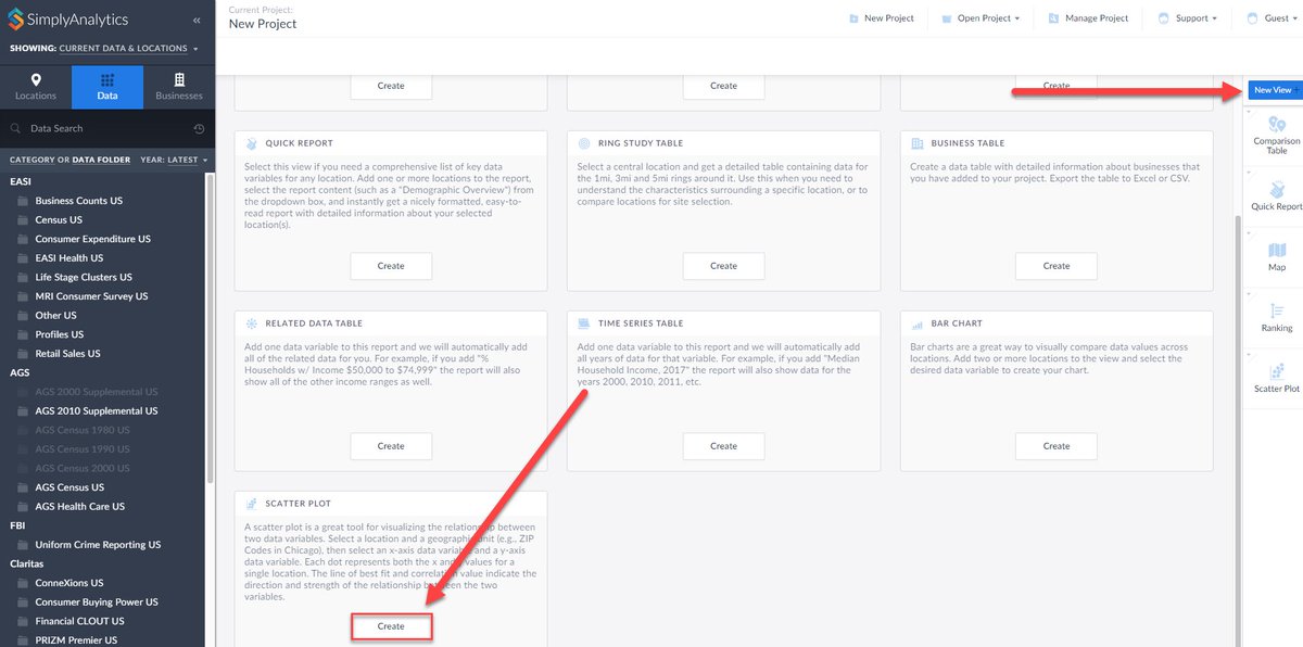 SimplyAnalytics's tweet image. Get all the details about our newest feature in #SimplyAnalytics: Scatter Plots! Click below to read all about it! bit.ly/2AdBIi0
#datasayswhat #scatterplots #getalltheanswers