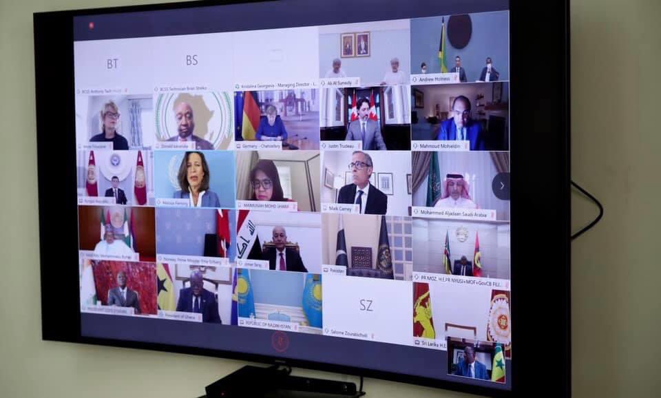 Le Président <a href="/Macky_Sall/">Macky Sall</a> a pris part ce jeudi à une réunion virtuelle de haut niveau sur le financement du développement dans un contexte de covid 19. 
Le Chef de l’Etat a lancé un appel aux pays du G20 pour soutenir les pays africains dans la relance de l’activité économique.