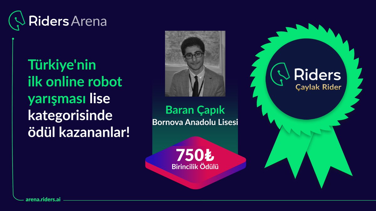 ridersarena's tweet photo. İşte Türkiye’nin ilk online robot yarışmasında lise kategorisinde kazananlar ve ödülleri!

Sıradaki yarışmamızda sen de ödüller kazanabilirsin. Bizi takip etmeye devam et!

#riders #ridersarena https://t.co/OiEiLtEuZi