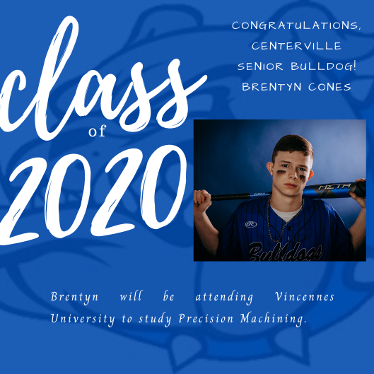 #SeniorSpotlight
Congratulations, Brentyn! CHS is very proud of you and all of your accomplishments in the classroom and on the field! Best wishes at <a href="/VincennesU/">Vincennes University</a> ! @mmccoypal @CentervilleSupt <a href="/Thollendonner/">Tim Hollendonner</a>