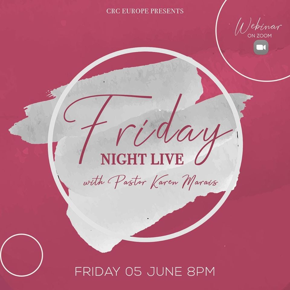 CrcLondonWomen's tweet photo. Ps @KarRooMar will be live Friday 5th of June at 8pm!
Register now using the link:
https://t.co/dIQ2HbbDI8
Serving under Ps @ThaboMarais and our Senior Pastors,
Pastors #AtBoshoff and #NyrettaBoshoff in #CRCMain
We salute you!
#CRCLondonWomen
#CRCEurope
#CRCLondon
#CRC https://t.co/UEYrR89kCC