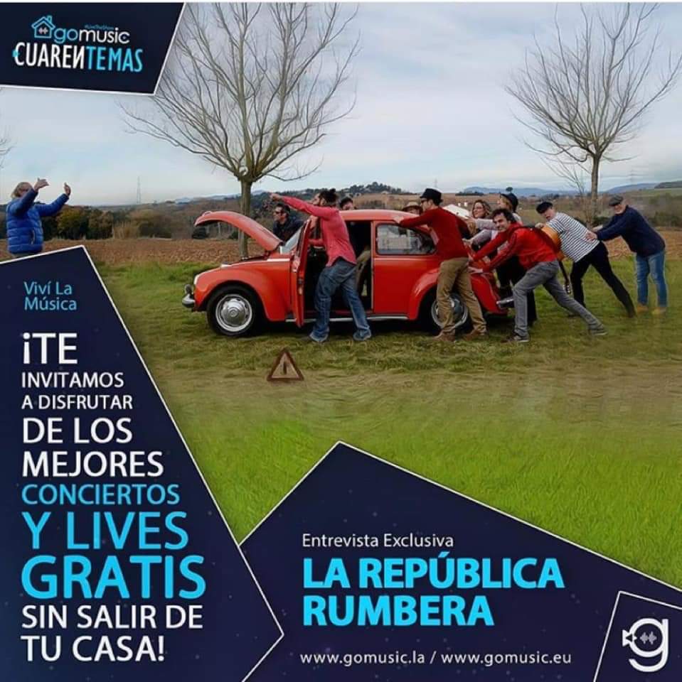 Bona tarda rumberooos! Dema ens podeu veure en una entrevista molt especial per la plataforma de musica <a href="/GoMusicLatin/">GoMusic Latin</a> 
gomusic.eu/cuarentemas
Us hi esperem a tots! Que no pari la rumba!!  #gomusic #rumbacatalana #gomusiclatin #rumba #music #cuarentemas #larepublicarumbera
