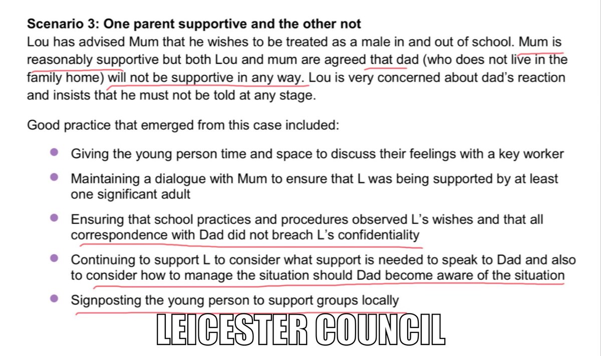 Here an explicit plan to make sure a Father, who doesn’t reside with his child, is actively deceived. The child is told they can change their name with one parents permission so, presumably, this name is not used for the Dads communications? (Happened to a parent i know)