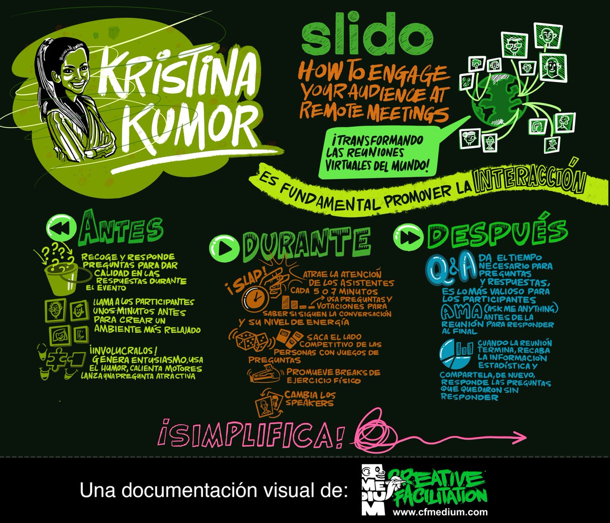 CFMEDIUM's tweet photo. Documentación visual en línea para el evento WEB EXPERIENCE - RECONECTANDO CON EL 2020 de @VECIMX con @MCandianiGalaz y las presentaciones de Kristina Kumor de @Slidoapp y @bberrett de @hyperisland #documentacionvisualremota #livescribing #onlinegraphicrecording https://t.co/4pEhjXbGvp