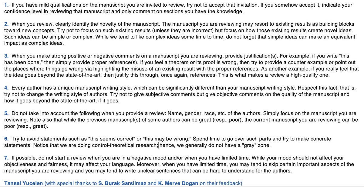 My concise and sincere suggestions for current and next-generation reviewers <a href="/CSSIEEE/">IEEE Control Systems Society</a> <a href="/IFAC_Control/">IFAC_Control</a> <a href="/ASMEdotorg/">ASME.org</a> <a href="/aiaa/">AIAA</a>