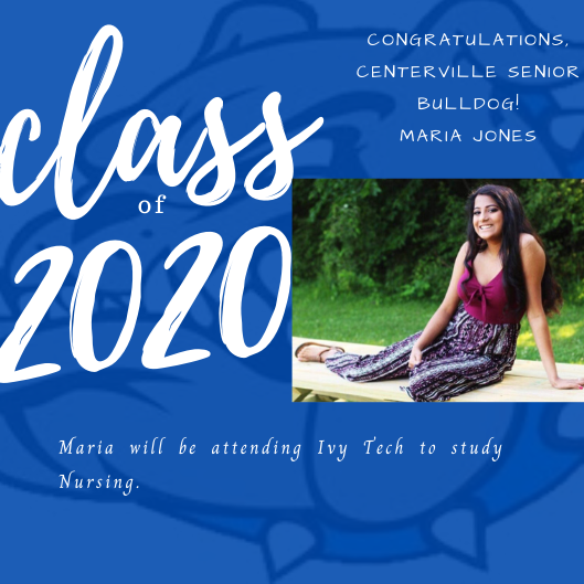 #SeniorSpotlight
Congratulations, Maria! CHS is very proud of you and all of your accomplishments! Best wishes in all of your future endeavors! @mmccoypal @CentervilleSupt <a href="/Thollendonner/">Tim Hollendonner</a> <a href="/IvyTechRichmond/">Ivy Tech Richmond</a>