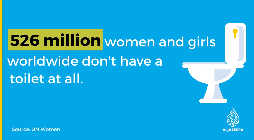 1- Nearly 𝟏.𝟐𝟓 𝐛𝐢𝐥𝐥𝐢𝐨𝐧 women and girls have no access to a safe and private toilet -  @UN_Women. #MenstrualHygieneDay