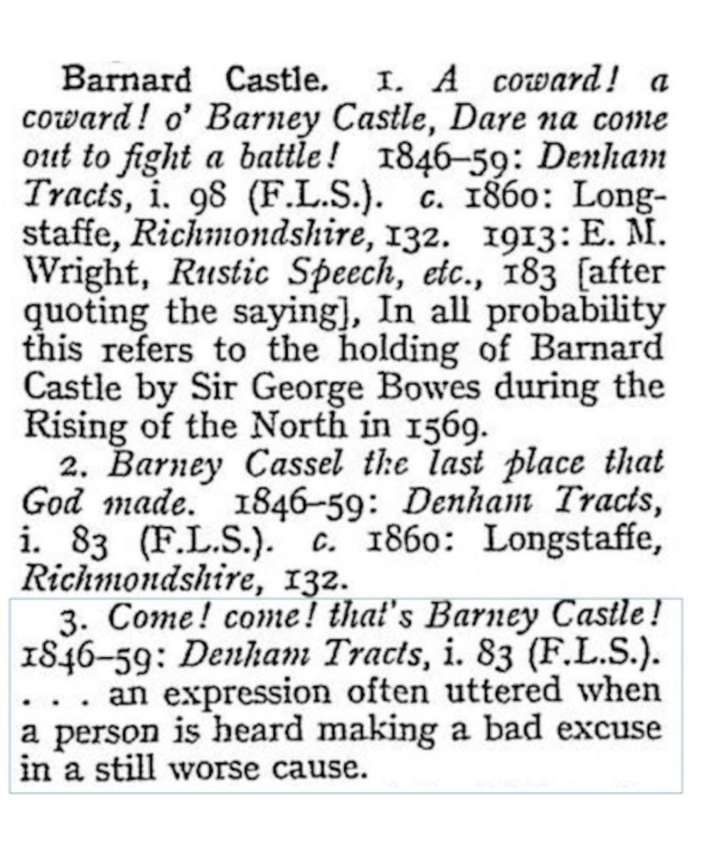 “To go to barnard castle” i.e. an expression commonly uttered when a person is making a bad excuse #dictionary #humour #toogoodtobetrue #dominiccumnings #BarnardsCastle