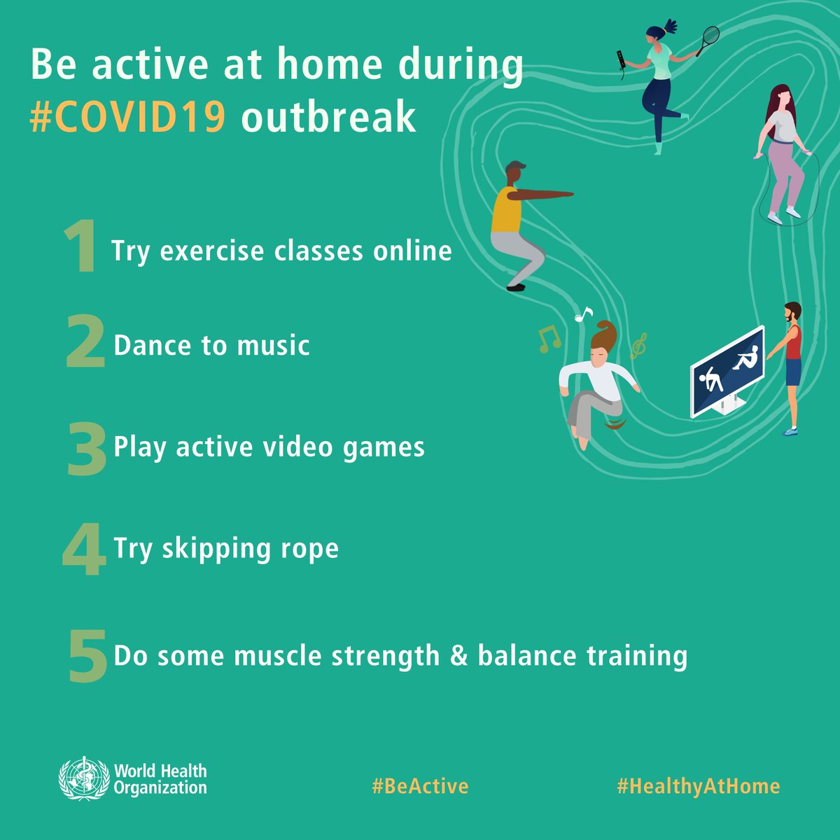 The COVID-19 pandemic has made it difficult to maintain a physically active lifestyle.The picture below includes some tips  from the World Health Organization on how to stay active during the pandemic. 

#OPSDSTRONG #OakPark #BeActive #HealthyAtHome