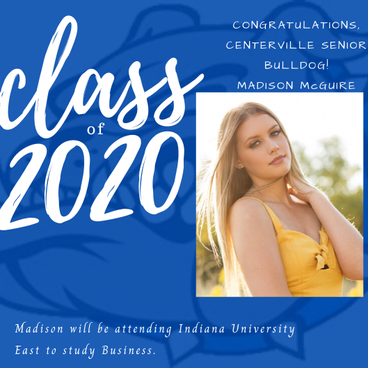 #SeniorSpotlight
Congratulations, Madison! CHS is proud of you and all of your accomplishments! Best wishes to you <a href="/iueredwolves/">IU East Red Wolves</a> ! @mmccoypal @CentervilleSupt <a href="/Thollendonner/">Tim Hollendonner</a>