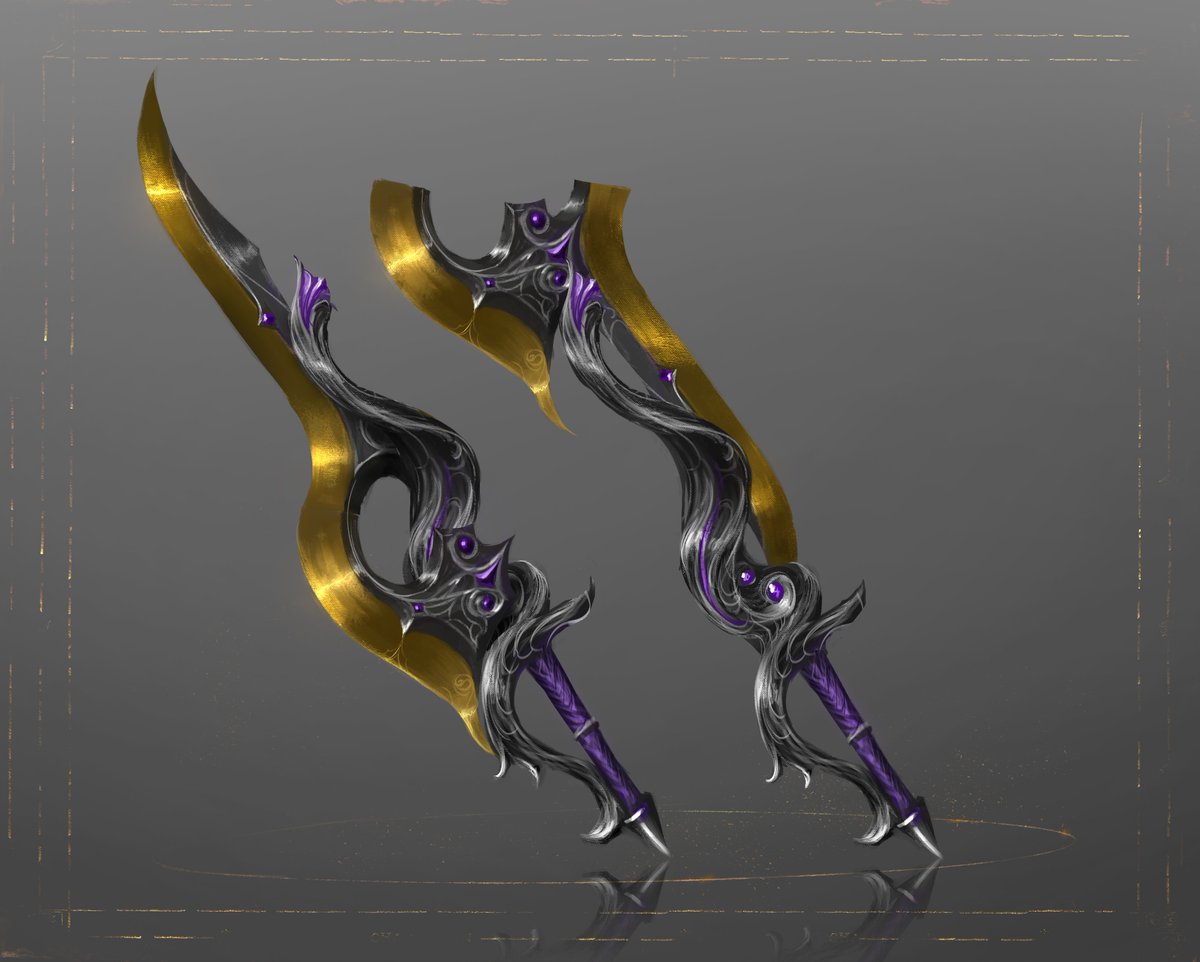 Next was  @BlackSalander who did phenomenal work with my more than extra pact weapon. Stunning work and wonderful stream. I'm very happy to have had this to provide as a reference to other artists for consistency but to also see in everyone's different styles!
