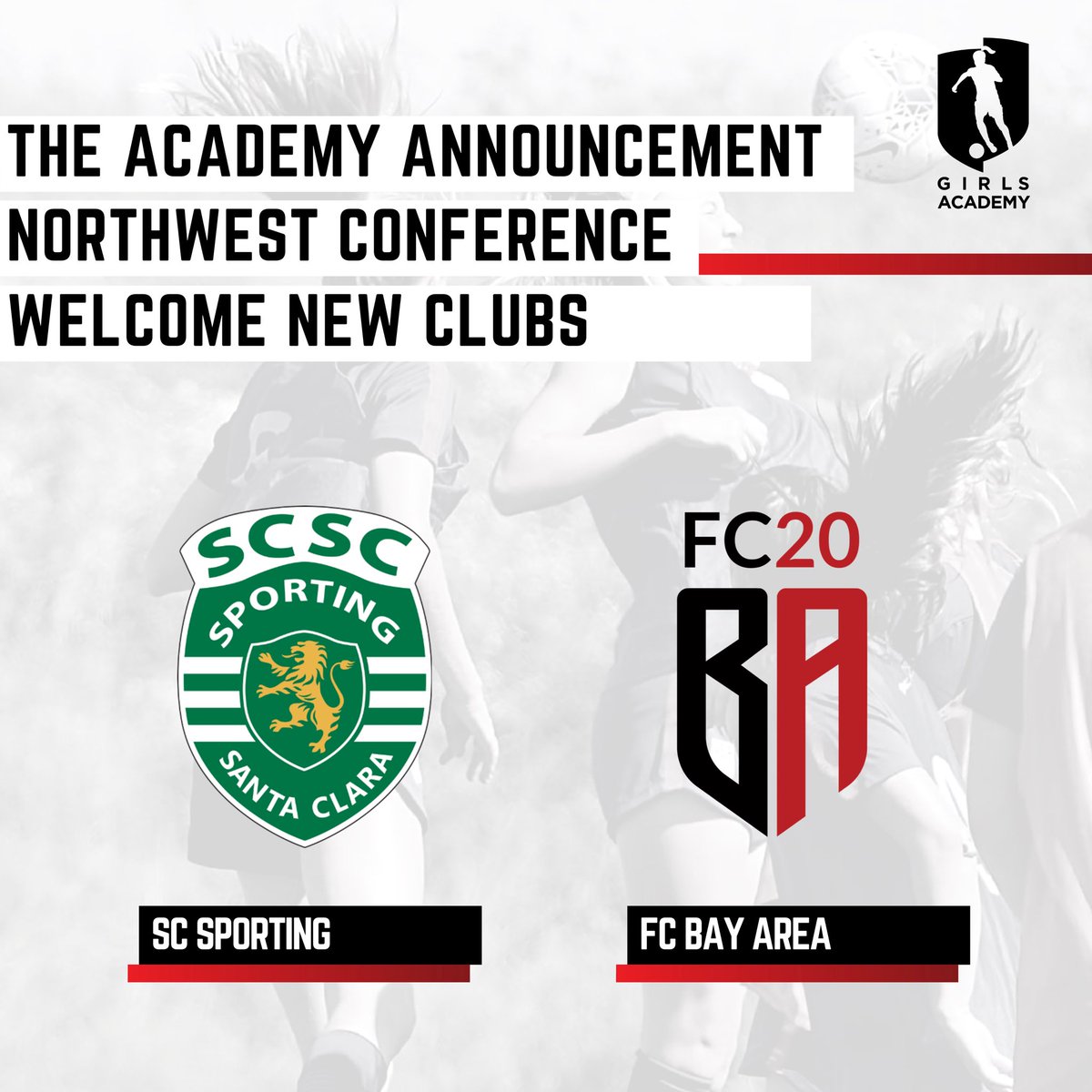 GAcademyLeague's tweet photo. An exciting day in NorCal. We are thrilled to announce the addition of 2 clubs in our Northwest Conference, Santa Clara Sporting and FC Bay Area. Welcome to the GA! #GAWTP #GAFTP #GAOAM https://t.co/sdmybIuBs7