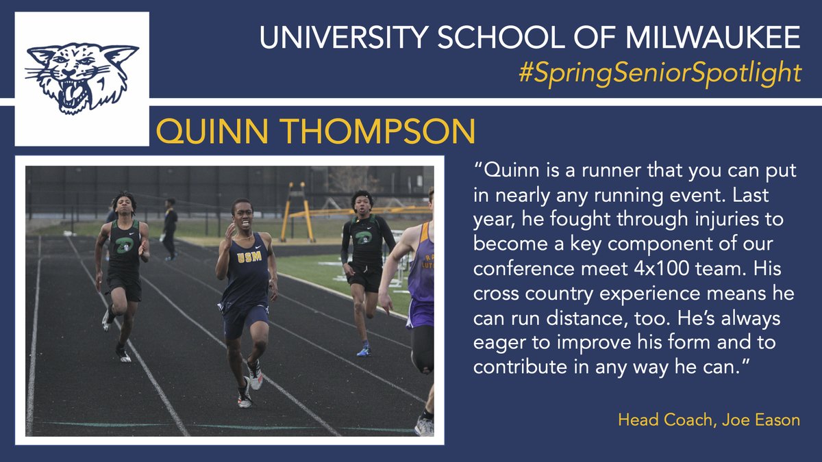 USMathletics's tweet photo. Today our #SpringSeniorSpotlight is Quinn Thompson! 👟

#BelieveAndAchieve #GoWildcats https://t.co/WBKqKS3Fue