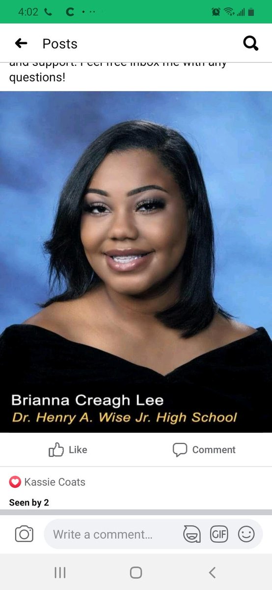Allsaid7's tweet photo. @pgcps Congrats Brianna Creagh Lee!!! #PGCPS2020Grads from your mom’s school #FSEA https://t.co/p0y0444lzl