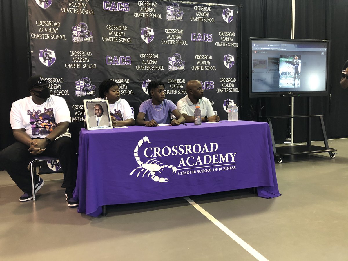Alison Posey (@alisonposey14) on Twitter photo Congrats to <a href="/CACSBBall/">Scorpions Basketball🏀🦂</a> <a href="/DeontaJones5/">Deonta Jones</a> for signing with <a href="/NightHawksMBKB/">TU Men's Basketball</a> today!
He’s the first Crossroad Academy basketball player to ever sign a college scholarship.
More tonight at 11 on <a href="/abc27/">ABC 27</a>! Congrats to <a href="/CACSBBall/">Scorpions Basketball🏀🦂</a> <a href="/DeontaJones5/">Deonta Jones</a> for signing with <a href="/NightHawksMBKB/">TU Men's Basketball</a> today!
He’s the first Crossroad Academy basketball player to ever sign a college scholarship.
More tonight at 11 on <a href="/abc27/">ABC 27</a>!