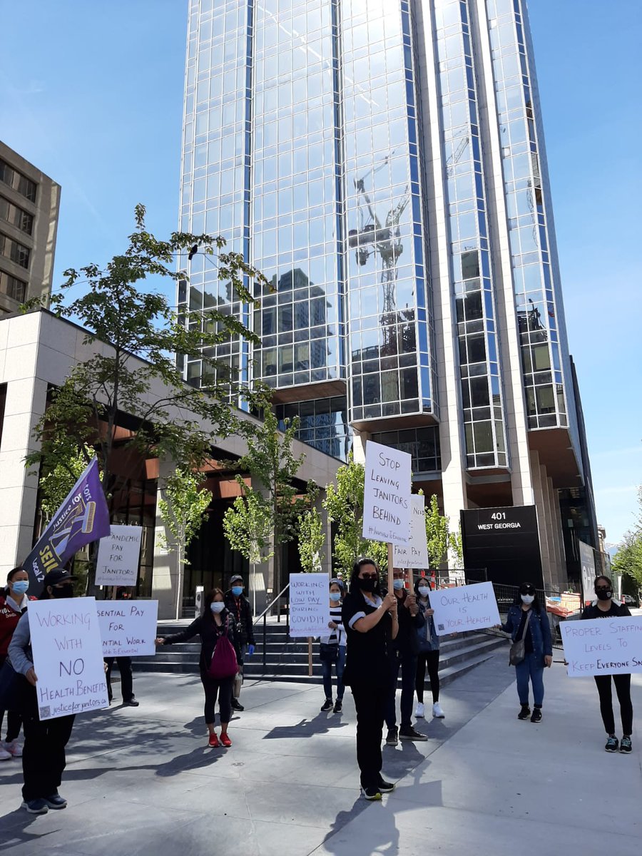J4JL2's tweet photo. .@BeeCleanCanada has been fighting tooth and nail to avoid providing our members with a fair wage and safe working conditions. Bee-Clean workers receive ZERO sick days in BC. Bargaining starts tomorrow and we will not back down until our demands are met. #InvisibletoEssential https://t.co/LPPAQH4Mas