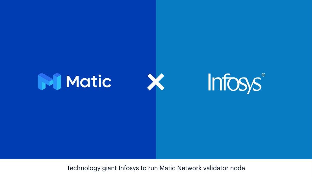 NYSE Listed $40bn Indian Tech Icon <a href="/Infosys/">Infosys</a> joins Matic Network as early validator

<a href="/InfosysConsltng/">Infosys Consulting</a> intends to get deep understanding of the secure, high-performance infrastructure required for a global DApp ecosystem like <a href="/maticnetwork/">Matic Network (Inactive account)</a> 
#EnterpriseFocus

buff.ly/3euIYVu