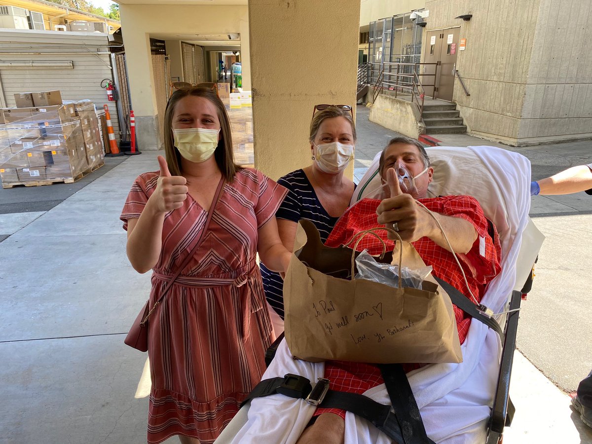 annieandisabel's tweet photo. This is what it looks like to beat COVID19 after 42 days on a ventilator! Paul is finally going home to hug his family today after 65 days hospitalized. That’s some pretty fantastic good news! See story at https://t.co/Cc7mfkeDwX @somegoodnews @johnkrasinski https://t.co/jgjpq7z0ha