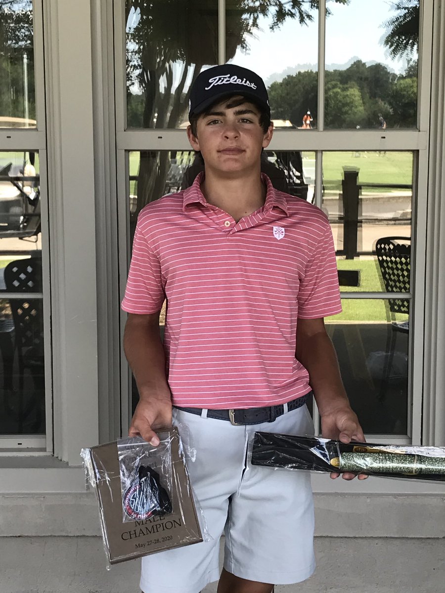 SPJagsGolf's tweet photo. Chase Kyes is 2️⃣ for 2️⃣ on the summer! 71-67 in the @SJGT Wynlakes to win his 2nd tournament in a row by 7 shots! #goSPJags https://t.co/NiBfA9ydrZ