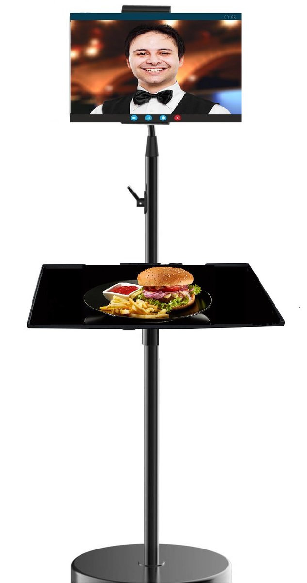 AmizenLabs's tweet photo. On this #NationalHamburgerDay 2020 please welcome hamburger's personal valet. #CarePod #BurgerValet can greet you, take order, bring those delicious hamburgers to your table, and facilitate contactless check out!! https://t.co/DlmMfKEzKL https://t.co/v7kEBfiRS8