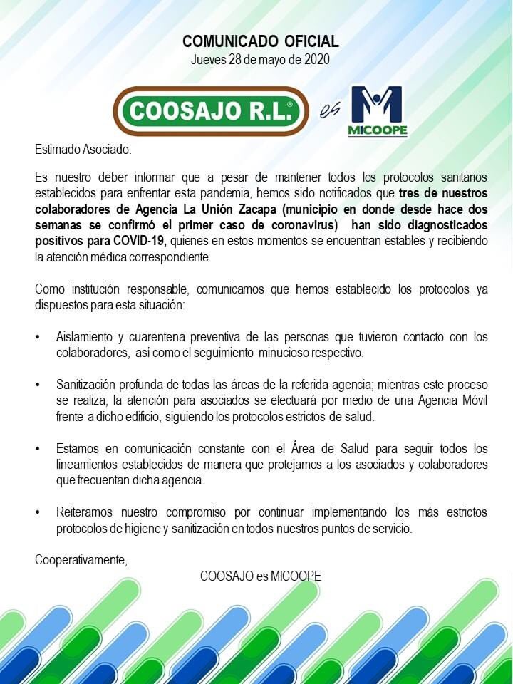 - Importante información