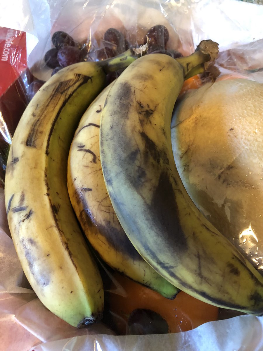 The bananas we received in our Edible Arrangements basket we ordered from our daughter’s birthday. Nice, huh?