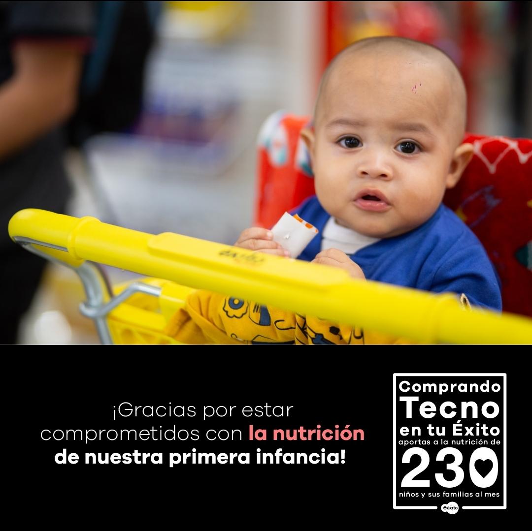 Fundacion_Exito's tweet photo. Gracias a #Electrodigital por su iniciativa #TecnamórateDeLaNutrición y aportar un porcentaje mensual de las ventas a la nutrición infantil durante el último año.
.
Juntos logramos crear un ciclo de generosidad que impacta la vida de los niños, niñas y sus familias 👶👧. https://t.co/qrQBLpNSg1