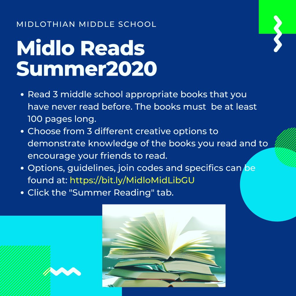 MidloLibrary's tweet photo. Midlo Reads Summer Reading 2020 #oneccps #ccpslibraries #midlomustangs #midloreads2020 https://t.co/wLsFnAQTGu