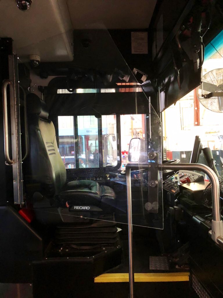 1. Installing barriers to protect  @chtransit operators. We ask that customers, who are able, continue to board through the rear doors.
