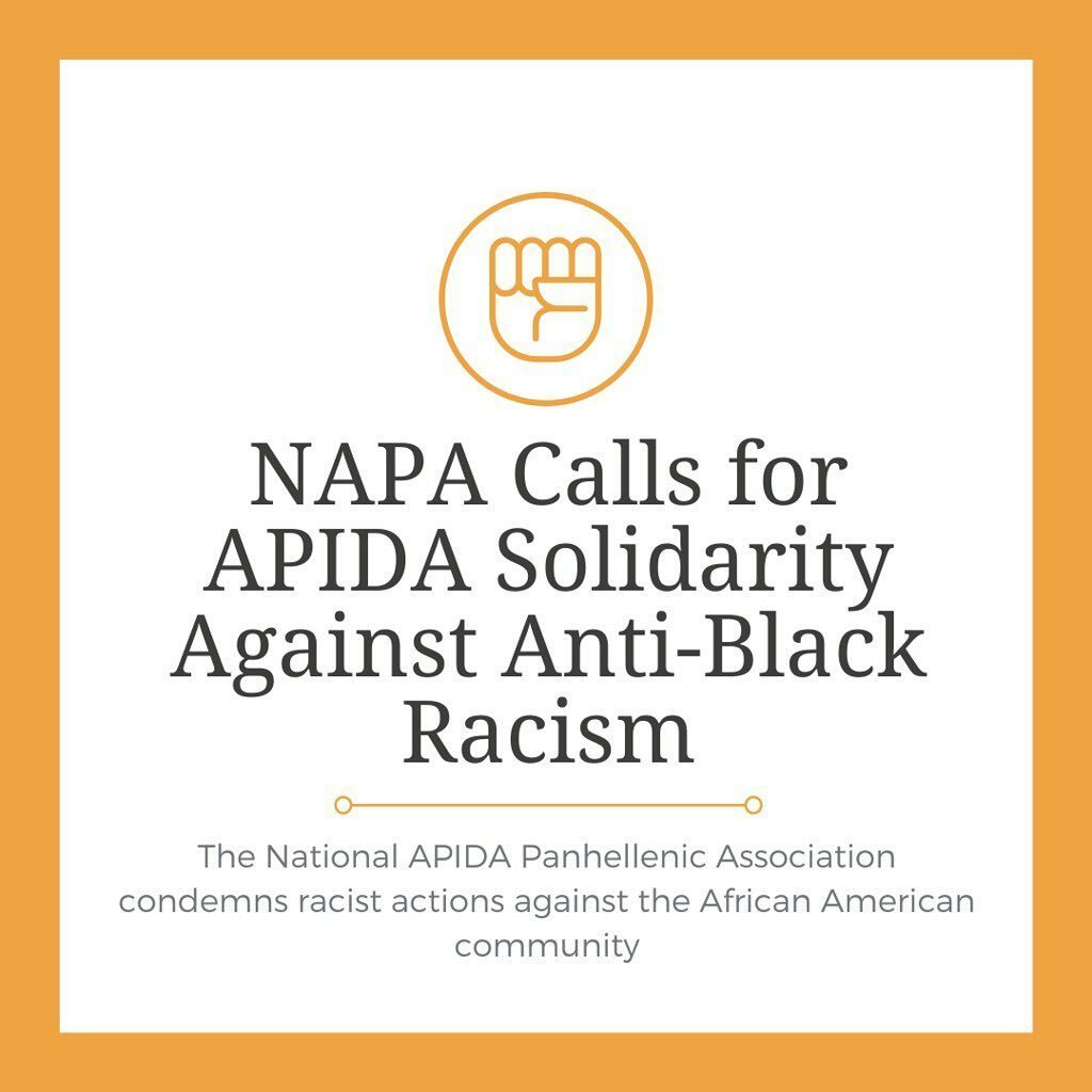 NAPA encourages and empowers APIDA-identifying individuals to combat Anti-Black racism. Potential actions and changes to accomplish this include, but are not limited to:
• Learn to recognize and understand your own privilege, and examine your own bia… instagr.am/p/CAvnwULlAif/