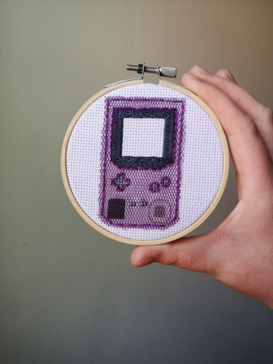 Gameboy colour! I used tulle to imitate the seethrough case