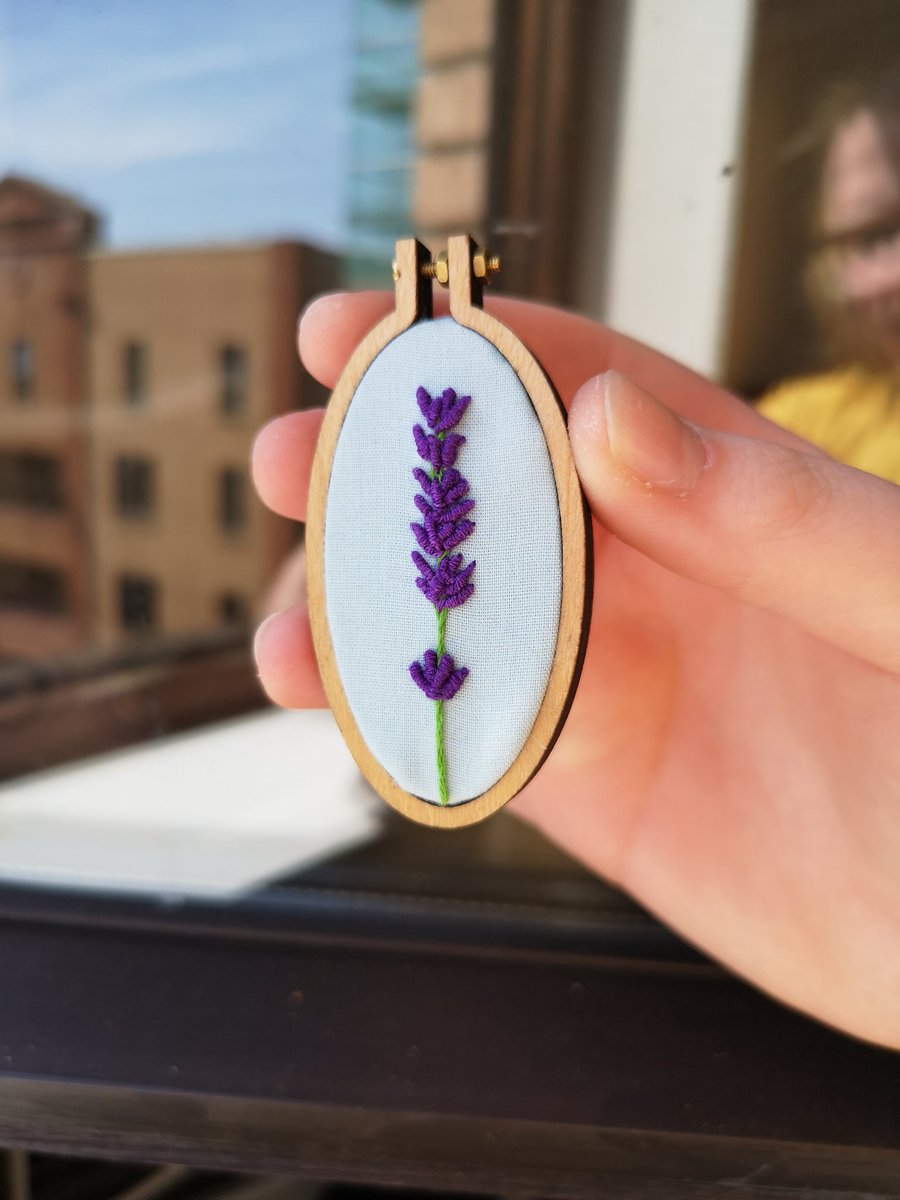 Lavender using the bullion stitch! First time with this technique and I won't lie it's a funky lil stitch!