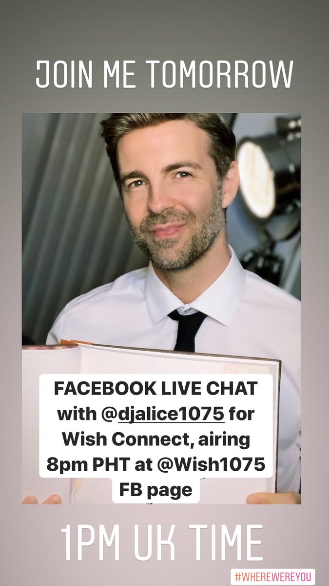 MarkReadMusic's tweet photo. Join me for a Facebook Live Chat later today with @DJAlice1075 for Wish Connect, airing 8pm PHT at @Wish1075 FB page to discuss Lockdown @A1Official &amp; more! RT #wherewereyou https://t.co/tm5qhpmSon