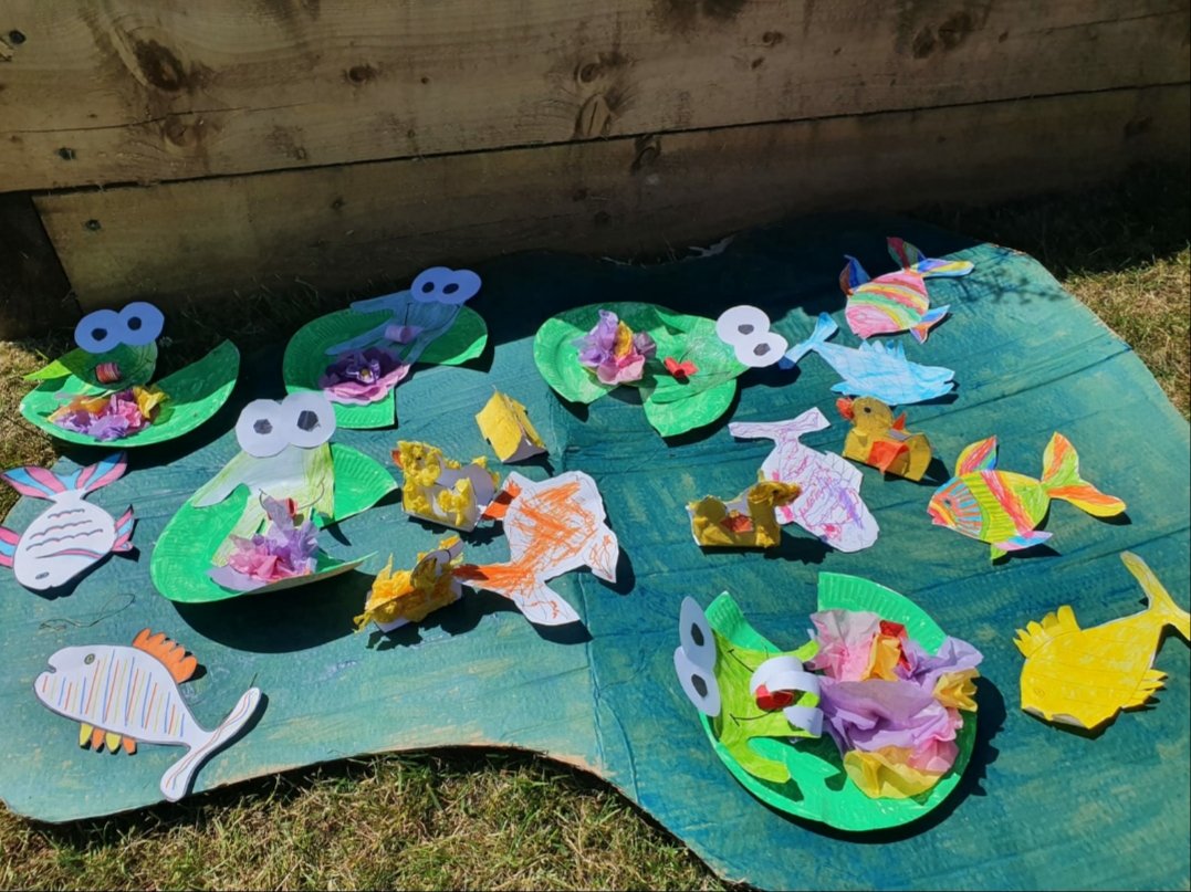 HallBaddow's tweet photo. This was our last week with just key worker children in school. We've been busy preparing the school to welcome back more of our lovely pupils on Monday and the children made a fab pond scene #keyworkers #schoolreopening #greatbaddow #chelmsford #BHIS https://t.co/bgpd9KISJK