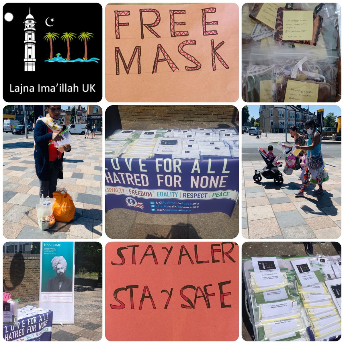 lajnabaitunnoor's tweet photo. "...And Allah Loves those who do good" The Holy Quran (3:149)

Ahmadi Muslim Ladies held a stall on Lavender Hill to distribute free #HomeMade #FaceMask to the public.

#ClaphamJunction 
#Clapham
#Battersea https://t.co/XpUyGSjSeA