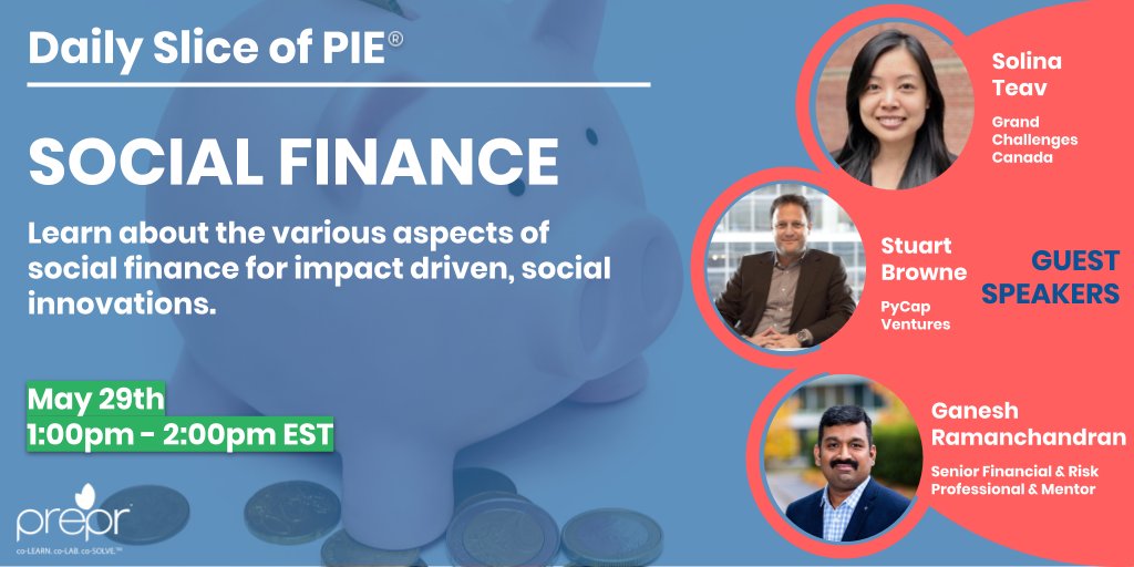 preprme's tweet photo. Ready to learn about impact investing and how socially-focused organizations can get funding? Register for tomorrow's panel discussion on Social Finance!⠀
⠀
Beyond Covid-19: Global Open Innovation Challenge ⠀
#30DaysOfPIE⠀
https://t.co/2ZRcxi8bxk ⠀
#SocialFinance https://t.co/aHirxV5jvP