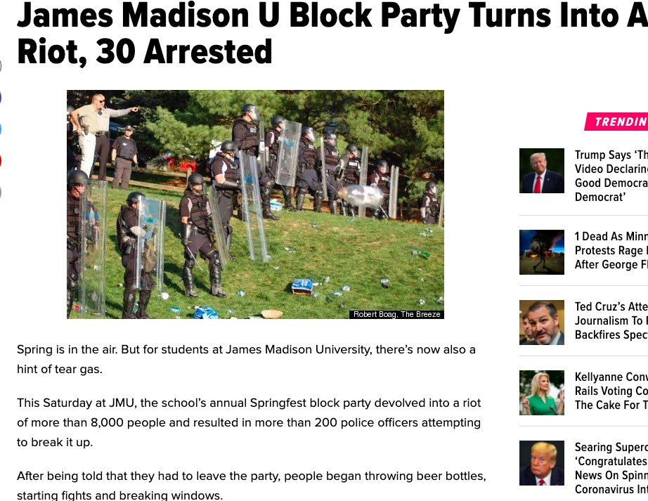 they were told they couldnt party anymore  https://www.huffpost.com/entry/james-madison-u-block-par_n_534137