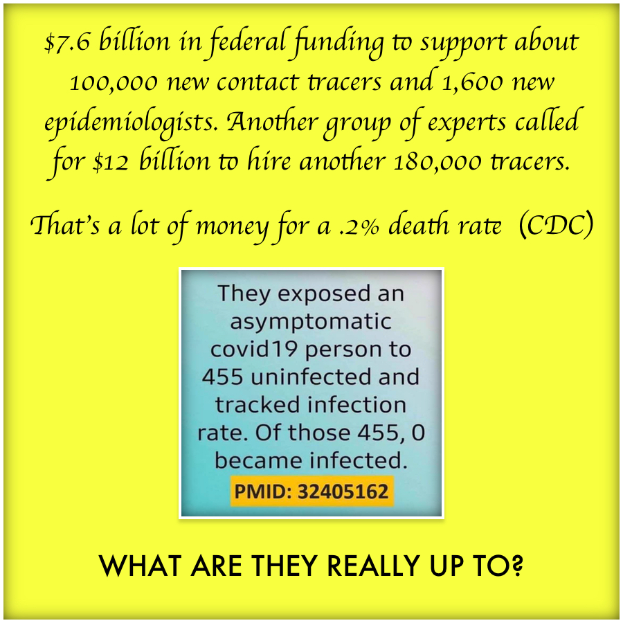 13)  #ContactTracing ARMIES... BILLIONS spent! 180k Tracers hired! All for a  #CoronaVirusHOAX with a very tiny death rate per the  #CDC What are they REALLY up to?  https://www.virginiamercury.com/2020/05/27/librarians-national-guard-recruited-for-states-new-contact-tracing-armies
