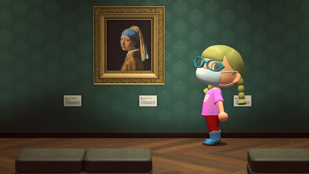 holfish's tweet image. Just excited to have my virtual art gallery Vermeer and Goya - virtual Getty challenge, anyone? #AnimalCrossing #ACNH #NintendoSwitch