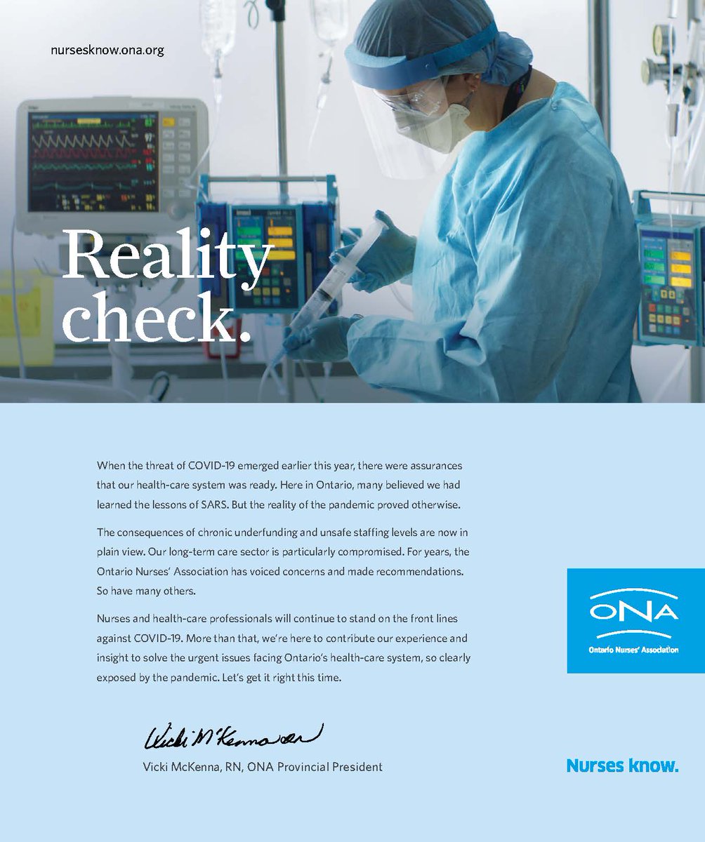 ontarionurses's tweet photo. Take a look at ONA's ad in this month's Hospital News. Be sure to visit our campaign website at https://t.co/WVvpjgJ14T to take action. #ONAStrong https://t.co/CUBL7IdOuV