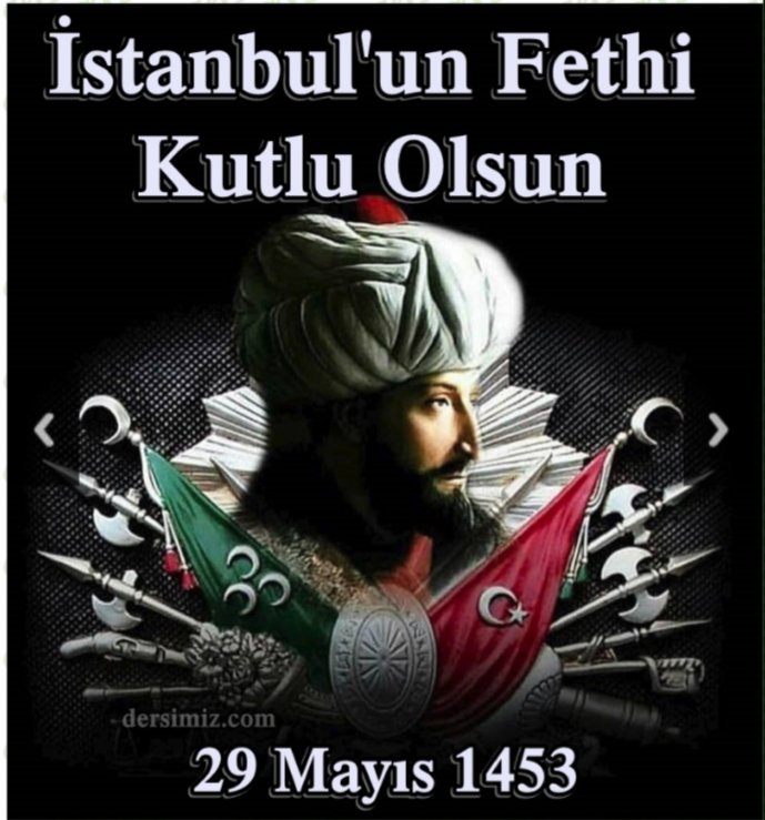 FETİH 567 yaşında Ve İNŞALLAH SONSUZA DEK
"İnna fetahna leke fetham mübına" -'Şüphesiz biz sana apaçık bir fetih verdik'(Fetih Suresi-1)İstanbul'un fethinin 567. yılında Kutlu Komutan Fatih Sultan Mehmet Han ve müjdelenmiş ordusunu rahmet ve minnetle yâd ediyorum#İstanbulunFethi